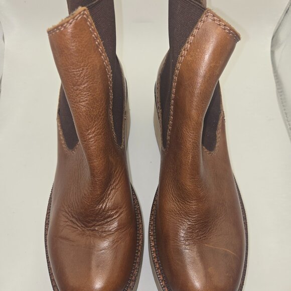 Diba True She Nah Women's Brown Leather Platform Chelsea Boots - Size 8.5 - Picture 3 of 7